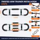 30-120lb Twister Arm Trainer,Adjustable Arm Chest Exerciser with 4 Resistance Springs for Men & Women Upper Body Workout,Detachable Power Twist Home Fitness Equipment