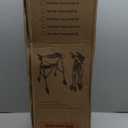 Stander Space Saver Rollator, Lightweight Folding Rolling Walker with Seat for Seniors & Adults, 4-Wheel Mobility Aid with 6-inch Wheels, Locking Brakes & Padded Seat with Backrest, Black Walnut (Standard)