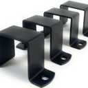 1x1" Square Tube Strap Clamp, Powder Coated Black, bracket clamp U-type - 4-Pack