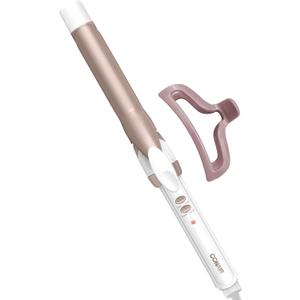 Conair Double Ceramic 1-Inch Curling Iron with Claw Clip, 1-Inch Barrel Creates Classic Curls, Hair Curler for Use on Short, Medium, and Long Hair, White/Rose Gold