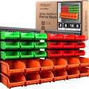 SWANLAKE GARDEN TOOLS 30-Bin Wall-Mounted Storage Bins, Heavy-Duty Garage Tool Organizer for Screws, Nuts, Bolts, Nails, Small Hardware Parts - Easy Installation and Customizable