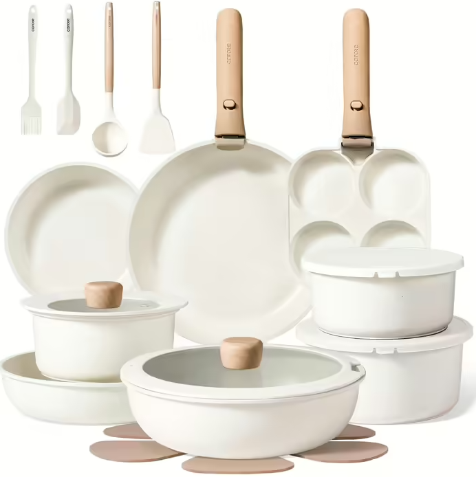 25-piece kitchenware set, cream CAROTE