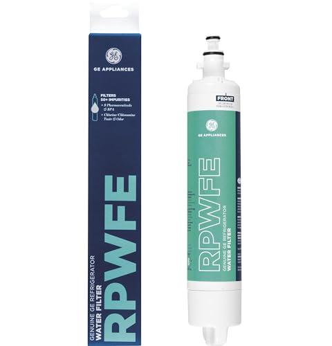 GE RPWFE™ Refrigerator Water Filter, Genuine Replacement Filter, Certified to Reduce Lead, Microplastics, PFOA/PFOS, and 50+ Other Impurities, Compatible with GE Appliances Brands, Pack of 1