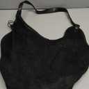 Vintage Suede Shoulder Bags for Women Large Bucket Tote Purse Handbags Slouchy Commuter Underarm Satchel 2025 (Black)