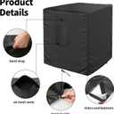 Central Air Conditioner Cover for Outside Units, AC Covers for Outside Winter with 2 Straps, Waterproof Cover Fit up to 24x24x30 inchs (Black)