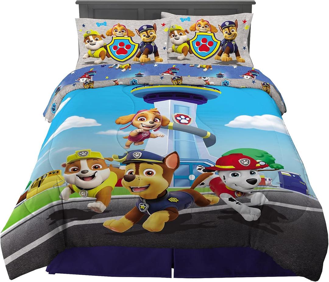 Franco Paw Patrol Kids Bedding Super Soft Comforter And Sheet Set, 5 Piece Full Size, (Official) Nickelodeon, 39 x 75 Inch