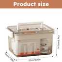 Clear Medicine Organizer Storage Box with Removable Tray, Plastic Medicine Storage Organizer & First Aid Box, Multipurpose Medical Supply Container with Handles for Home, Office