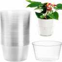 Tebery 50 Pack Clear Plastic Plant Saucer Drip Tray for Pots, 6 Inch Deep Flower Pot Saucers Water Catcher Tray Watering Trays for Plants Indoors and Outdoor