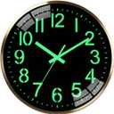 Modern 12 Inch Silent Wall Clock, Non-Ticking Quiet Sweep Movement, Premium Metal Frame, AA Battery Operated Easy to Read Decor Clock Luminous wall Clock (Light Gold)