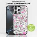 for iPhone 16 Pro Max Case TPU+PC Premium Painted Anti-Drop Phone Case Superior Shock Absorption Military-Grade Drop Protection Pink Heart Cute Bunny Phone Case