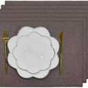 LoveNova Placemats Set of 6, Place Table Mats Indoor, Cloth Placemats Washable, Dinner Placemats Heat Resistant, Faux Linen Dining Table Placemats, 6pc, Latte, 13 x 19inch