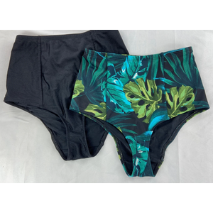 2 Pairs Lot American Apparel High Waist Brief Ladies Bathing Suit Bottom M SWIM