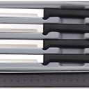 RADA Cutlery 4-Piece Utility Steak Knife Gift Set with Quick Edge Sharpener, Black Handles