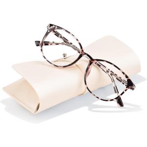 FONHCOO Blue Light Blocking Glasses Women Men Computer Eyeglasses,TR90 Fashion Round Transparent Anti Blue Light Glasses with Anti Eyestrain & UV Glare for Gaming & Reading (Tortoise)