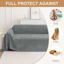 Smiry Couch Cover for Dogs, Washable Chenille Sofa Covers for 3 Cushion Couch, Soft Sofa Slipcover for Pets, Thick Sectional Furniture Protector with Tassels (Grey, 88.5x118 Inch)