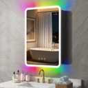 ACEMIRO 20x32 Inch Lighted Medicine Cabinet with Mirror, LED Medicine Cabinet with RGB Lights, Multicolor Backlit Mirror with Adjustable Front Lighted, Defogger, Memory Function, Surface Mount