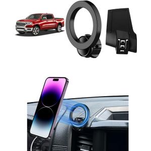 PZK Car Phone Mount for 2019 2020-2023 2024 2025 Dodge RAM 1500/2500/3500 Accessories Custom Air Vent Car Phone Holder Compatible with Magsafe Hands Free 360 Rotation (8.4 inch Screen Only)