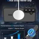 2 x Magnetic Case for Samsung Galaxy S22 Plus Case Fit for MagSafe, Slim Protective for Galaxy S22 Plus Phone Case S22Plus Non-Fingerprint Translucent PC Back TPU Bumper-Frosted Black