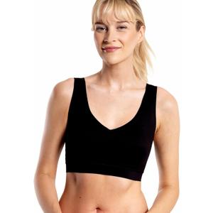 Floatley Cozy Bra Comfort Wirefree Full Coverage Seamless Bra with Embedded Pad for Women (Large, Black)