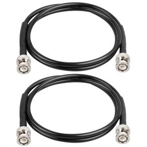 BNC Cable - 3FT 2PCS RG58 50 ohm Male to Male Coax Cables Low Loss BNC Extension Coaxial Cable with for Antennas, RF Radios, Modems, Oscilloscopes, Spectrum, etc (Black)