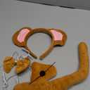 Norme Mouse Costume Accessory Set Rat Ear Headband Nose Tail and Bow Tie for Adults Halloween Animal Cosplay Party(Brown)