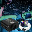 AZIMOM 16W Twinkle & Sound Activate 600pcs*0.03in*13.1ft Fiber Optic Starlight Headliner Kits for Car Home Star Ceiling Sky Decoration, APP& Remote Control Light Engine End Glow Fiber Strands