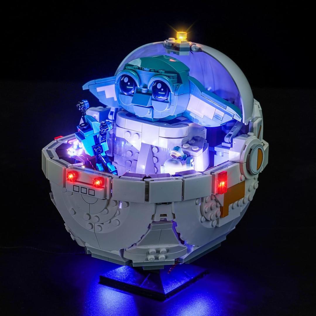 Upgraded Led Light Kit Compatible with Lego Star Wars Grogu with Hover Pram Building Set, Lights Decoration Compatible with Lego 75403 (Model Not Included)
