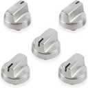 atgestore Stainless Steel WB03X29315 Stove Knob Replacement Parts for GE Stove Knob 191D9233 GE Cooktop Knobs JGP5030SLSS JGP5036SL1SS Gas Range Burner Control Knob Electric Stove Top Knob 5Pcs