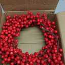 TURNMEON 6 Ft Red Christmas Garland Decorations Red Berries Garland Xmas Garlands for Decoration Christmas Artificial Garland for Mantle Fireplace Table Stairs Railing Indoor Outdoor Winter Holiday