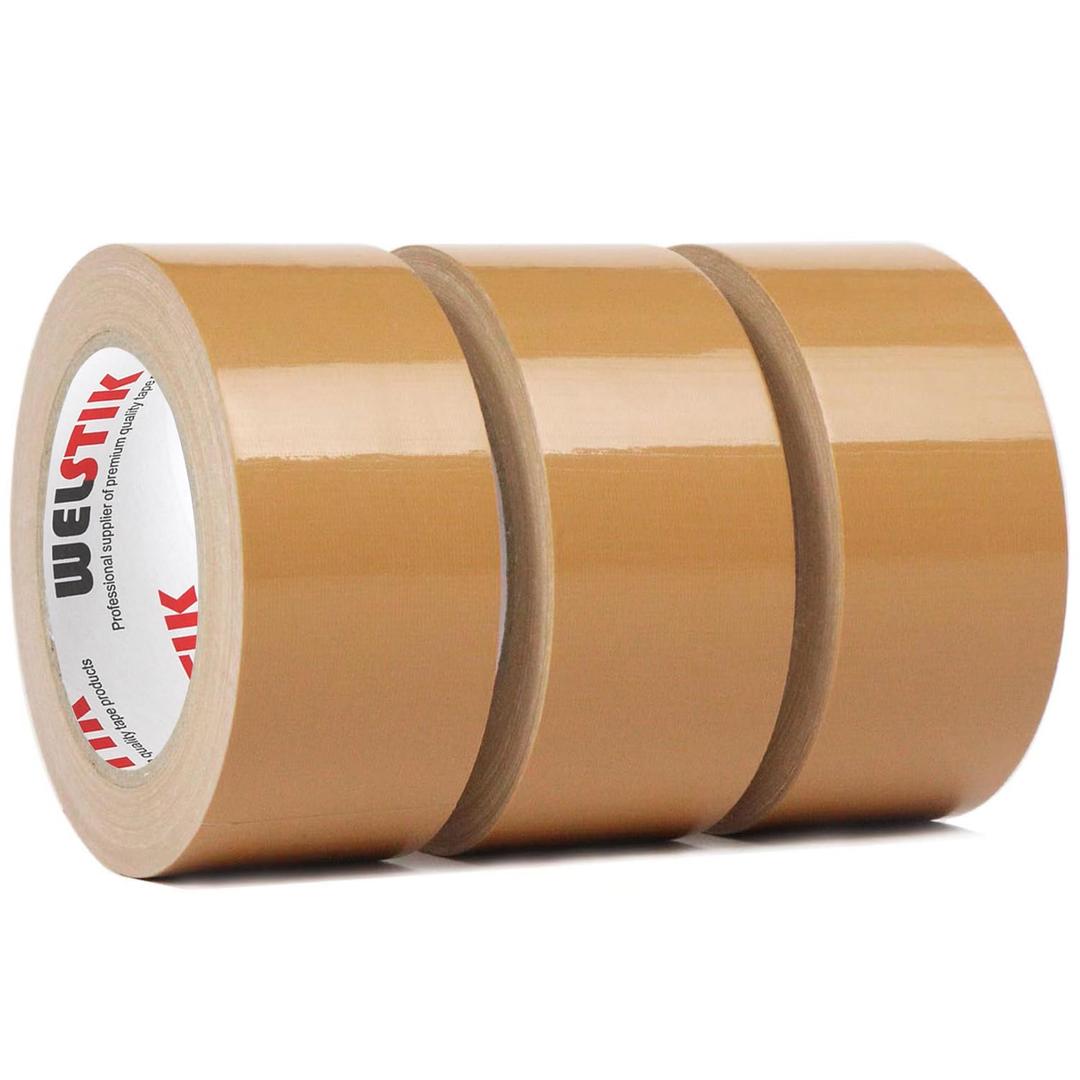 WELSTIK Professional Duct Tape 3 Pack, 1.88" x 30 yd Waterproof Tape Fabric Coloured Gaffer Tape for Repairs, DIY, Crafts, Indoor and Outdoor Use, Brown