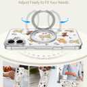 Loheckle for iPhone 16 Plus Case with Stand- Compatible with MagSafe Women Girls Cute Clear Girly Aesthetic Unique Design Soft TPU Magnetic Ring Phone Cover for Apple 16 Plus, Dogs