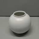 White Ceramic Flower Vase, Decorative Round Vase for Table Shelf Centerpieces Kitchen Living Room Bedroom, Matte White
