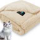 Luciphia Waterproof Pet Blanket for Medium Large Dogs Soft Cat Sherpa Calming Thick Cover Leakproof Cozy Puppy Sofa Bed Car Couch Protector(Beige,30x20 inches)
