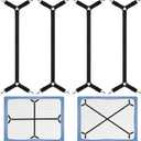 Morcheiong Bed Sheet Fasteners Straps - 4 Pack Adjustable Bed Sheet Holder Strap for Bedding Stays Bedsheet Tie Downs - Black