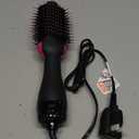 Hair Dryer Brush Blow Dryer in One, Upgraded 4 in 1 Hair Dryer and Styler Volumizer with Negative Ion Anti-frizz Ceramic Titanium Barrel Hot Air Hair Straightener Brush (Black/Pink)