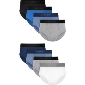 Hanes boys Underwear Boxer Briefs Pack, 8-pack, Cotton-stretch Dyed Boys' Underwear, Moisture-wicking (XL)