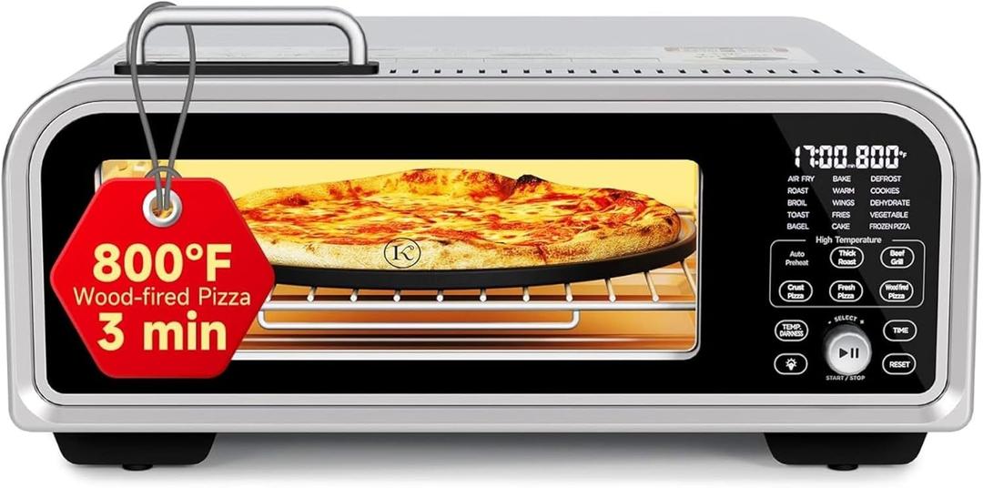 Kitchen Elite 15 in 1 Digital Toaster Oven Air Fryer Combo with Touch Panel and 12 Inch Pizza Capacity, Stainless Steel, Silver Kitchen Elite 15 in 1 Digital Toaster Oven Air Fryer Combo with Touch Panel and 12 Inch Pizza Capacity, Stainless Steel, Silver
