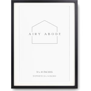 Premium Black Wood Picture Frame 30x40 Matted to 24x36 - Pick Your Size and Color