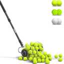 NEEWER Tennis Ball Pickleball Collector Roller, No Bending Over Quick Rolling Picker for 1.5"-3" Balls, 30-58"/77-148cm Telescopic Golf Ball Retriever for Up to 40 Tennis Balls, TB01S
