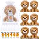 Blueweenly 18 Pcs Lion Plush 6 Inches with Organza Bag and Cards Cuddly Lion Stuffed Animal Small Stuffed Animals Bulk for Birthday Favors Gifts Forest Decor Birthday