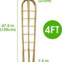 3 Pack 4 Feet U-Shape Bamboo Trellis, Natural Garden Bamboo Trellis for Climbing Plants, Vegetables, Cucumber, Tomato, Outdoor and Indoor Potted Plants