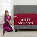 XL Twin Sheets Deep Pockets Fitted  Twin XL Fitted Sheets Only  21 Fitted Sheets Perfectly Fit 1723 Deep Mattress & Toppers  Lovely Joyful Feel  1 Bottom Sheet Extra Long Twin Size  Red