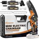 Saker Mini Chainsaw,6 Inch Portable Electric Chainsaw Cordless, Small Handheld Chain saw for Tree Branches,Courtyard, Household and Garden(SK1806D-O)