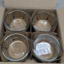 Anchor Hocking 2 Cup Glass Storage Containers with Lids, Set of 4 Glass Food Storage Containers with Navy SnugFit Lids