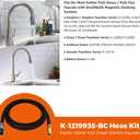 K-1219935-BC Hose Kit for Kohler Pull-Down Kitchen Faucet, 67-Inch Bright Chrome Finish Kohler Pull-Out Kitchen Faucet Hose Replacemnet Part K-1304674-BC
