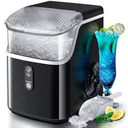 Nugget Ice Maker Countertop, HOMEZAY Pebble Ice Maker with Soft Chewable Pellet Ice, 33 lbs per Day, Compact Ice Machine with Self-Cleaning & LED Indicator for Home, Kitchen, Camping, RV, Office