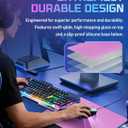 Glass Gaming Mouse Pad for FPS Gaming, Balanced Speed & Control, Tempered Glass Mousepad with Micro-Etched Surface, Anti-Slip Base for Valorant, CS2 & Office, Pink, 16.2 x 12.2 in