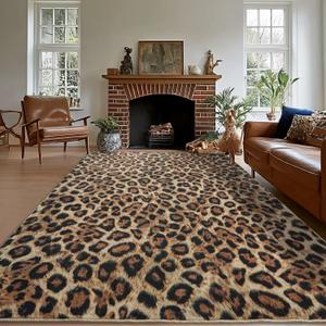 Cheetah Rug Area Rugs for Living Room, 8x10 Large Animal Print Rug