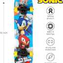 Voyager Skateboard with Printed Graphic Grip Tape - Great for Kids and Teens, Cruiser Skateboard with ABEC 5 Bearings, Durable Deck, Smooth Wheels, Sonic