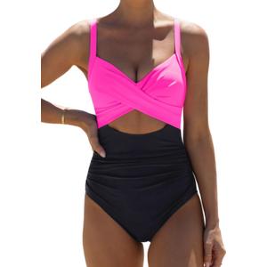 popvil One Piece Swimsuit Women 2025 Tummy Control High Waisted Bathing Suit V Neck Swimwear Cut Out Tie Back Swim Suits (Medium, Red1) popvil One Piece Swimsuit Women 2025 Tummy Control High Waisted Bathing Suit V Neck Swimwear Cut Out Tie Back Swim Suits (Medium, Red1)